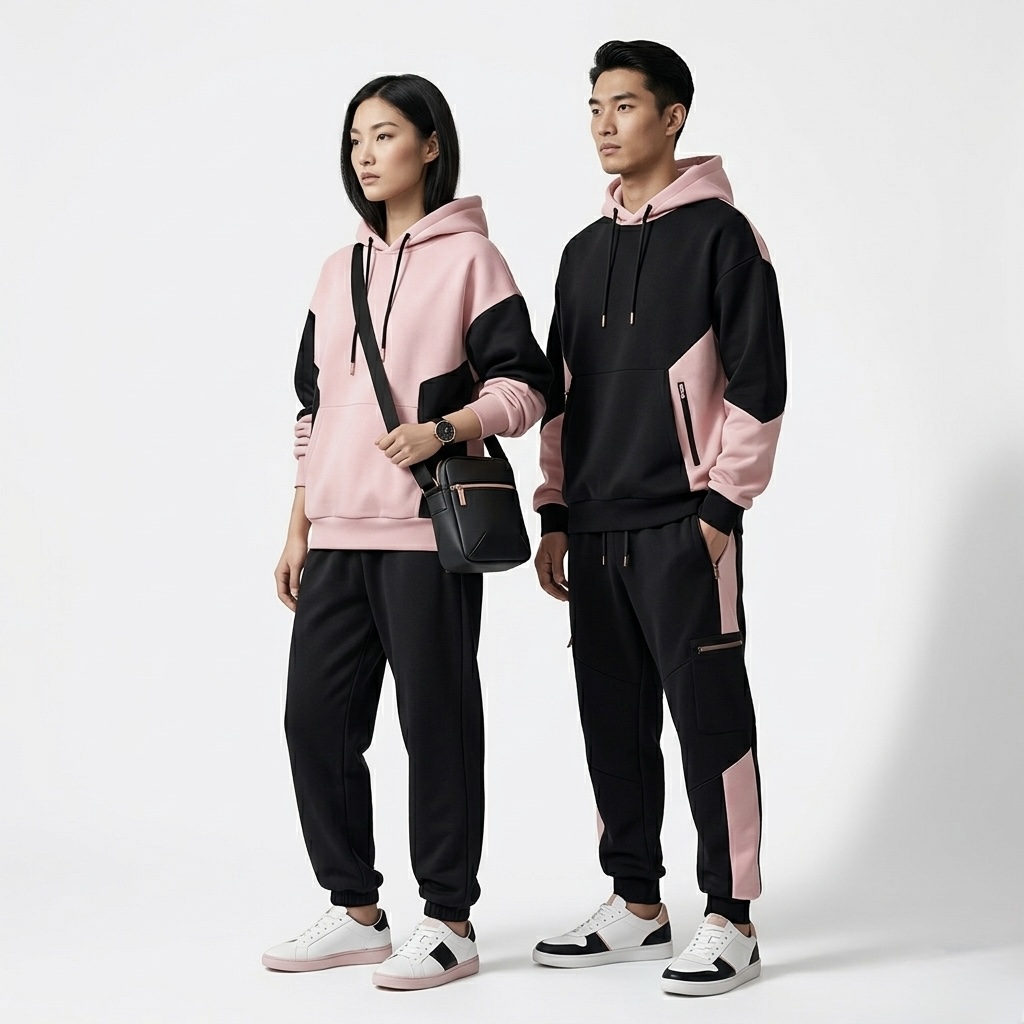 Black-Pink Couple Co-Ord Set